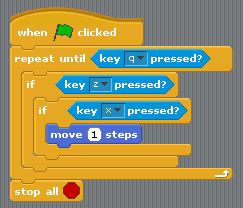 Testing for waggle right with an if