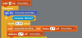 Selecting First Missile. Note it doesn t have to be any particular missile