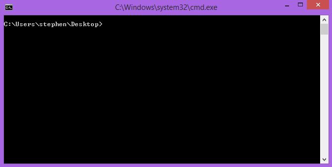 How a command prompt looks in Windows