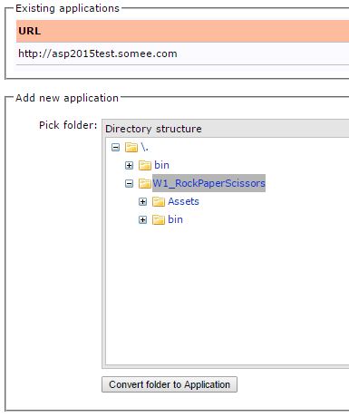 Adding an application