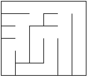 An example 6 by 6 maze