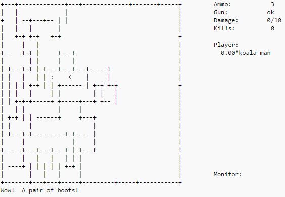 ImageScrenshot of the Unix game, HuntText