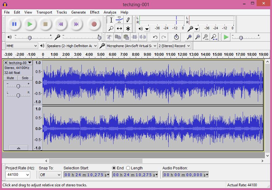 Selecting the audio file