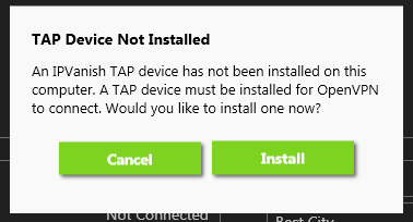 no tap device installed