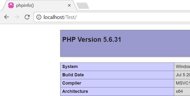 Dump of the php info details