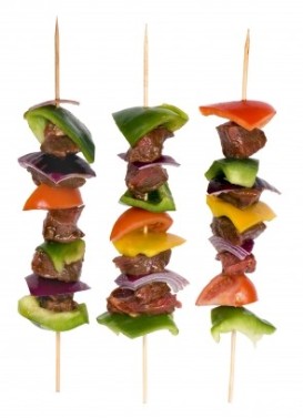Kebabs on sticks