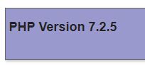 PHP version is displayed