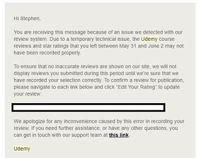 The UDEMY email