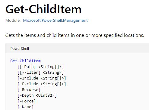 Get-ChildItem