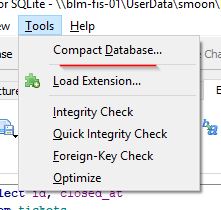 Compacting the database