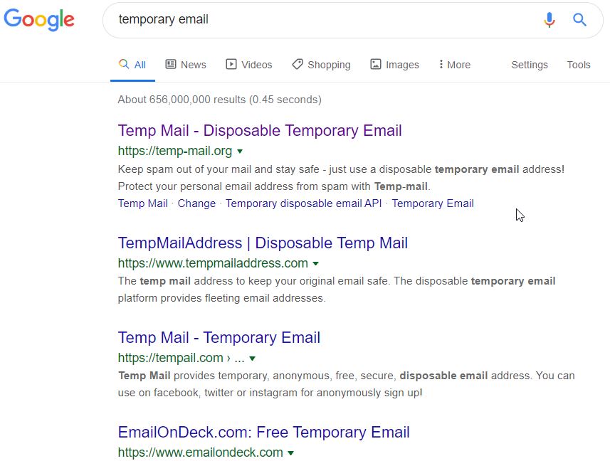 Google results