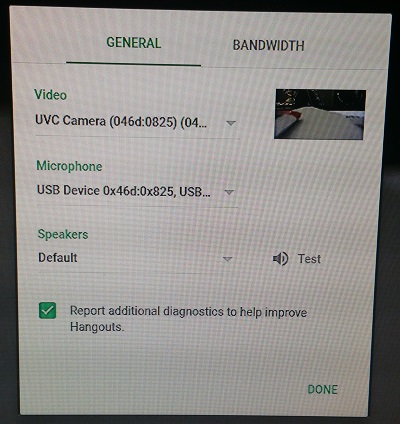 The settings form