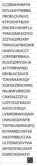 My random list of strings