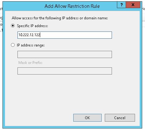 Adding specific IP address