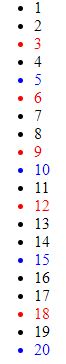 Blue and red text