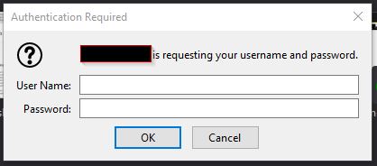 Authentication message that appears