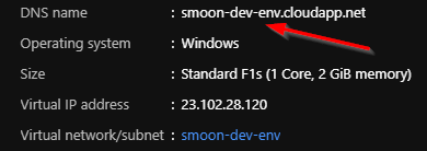 Classic VM DNS name