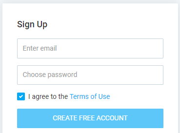 Signing up for an account