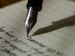 Writing in ink
