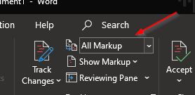 Showing all markup