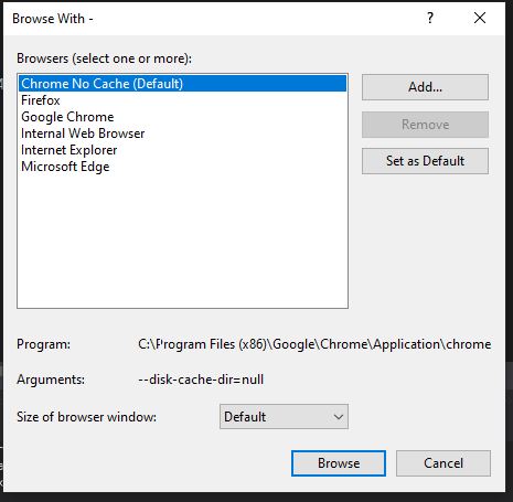 The browse with dialog